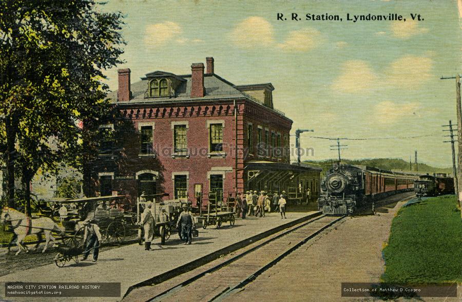 Postcard: Railroad Station, Lyndonville, Vermont